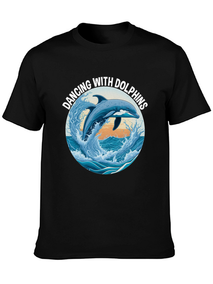 Camiseta Negra: Bailando Con Delfines
