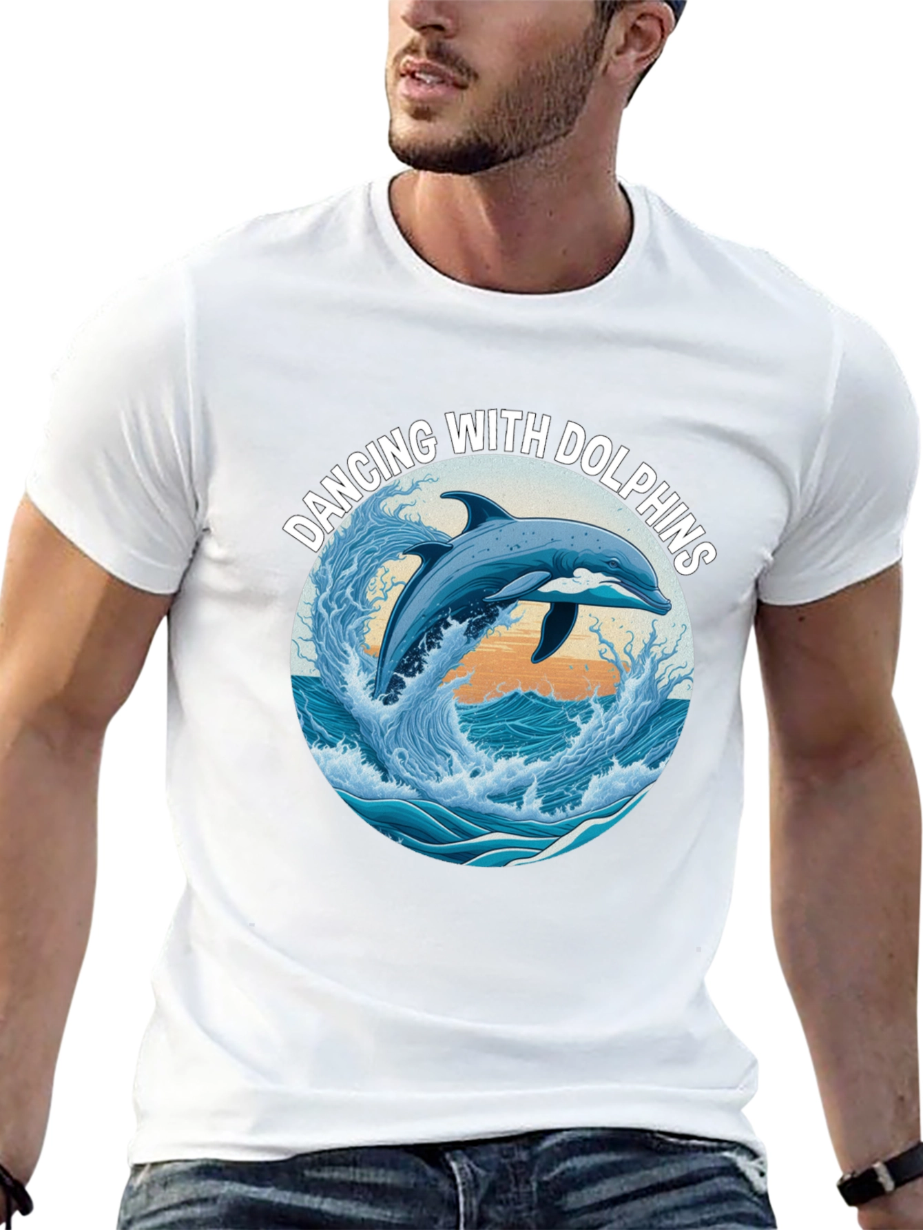 Camiseta Negra: Bailando Con Delfines