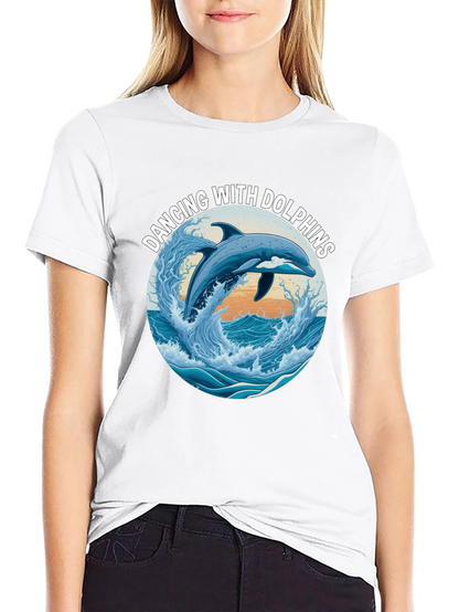 Camiseta Negra: Bailando Con Delfines