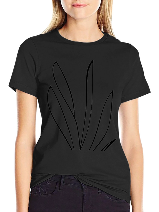 Camiseta Negra Minimalista con Diseño Abstracto