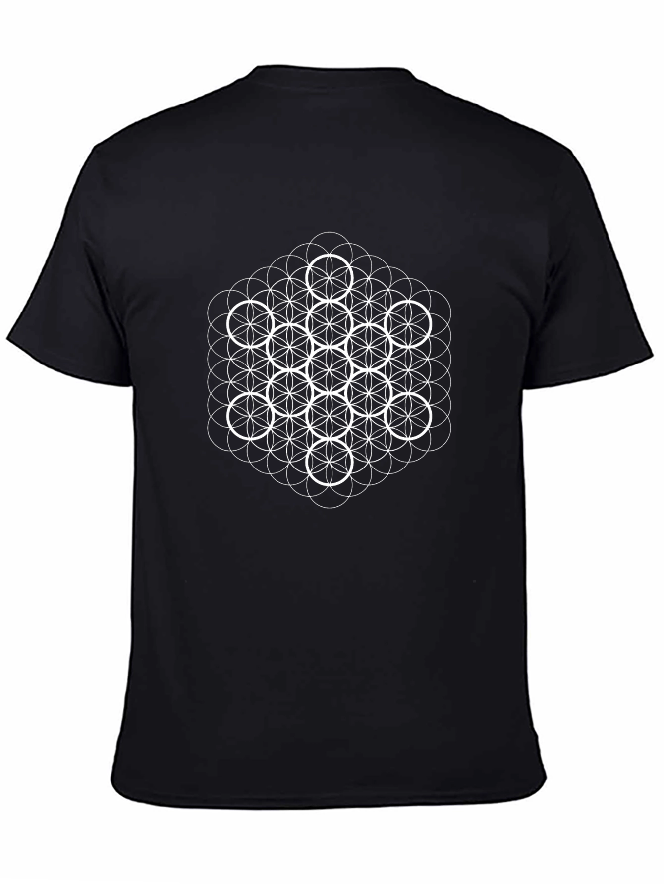 Camiseta Negra Hombre Diseño Geométrico