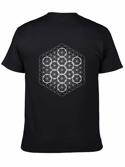 Camiseta Negra Hombre Diseño Geométrico