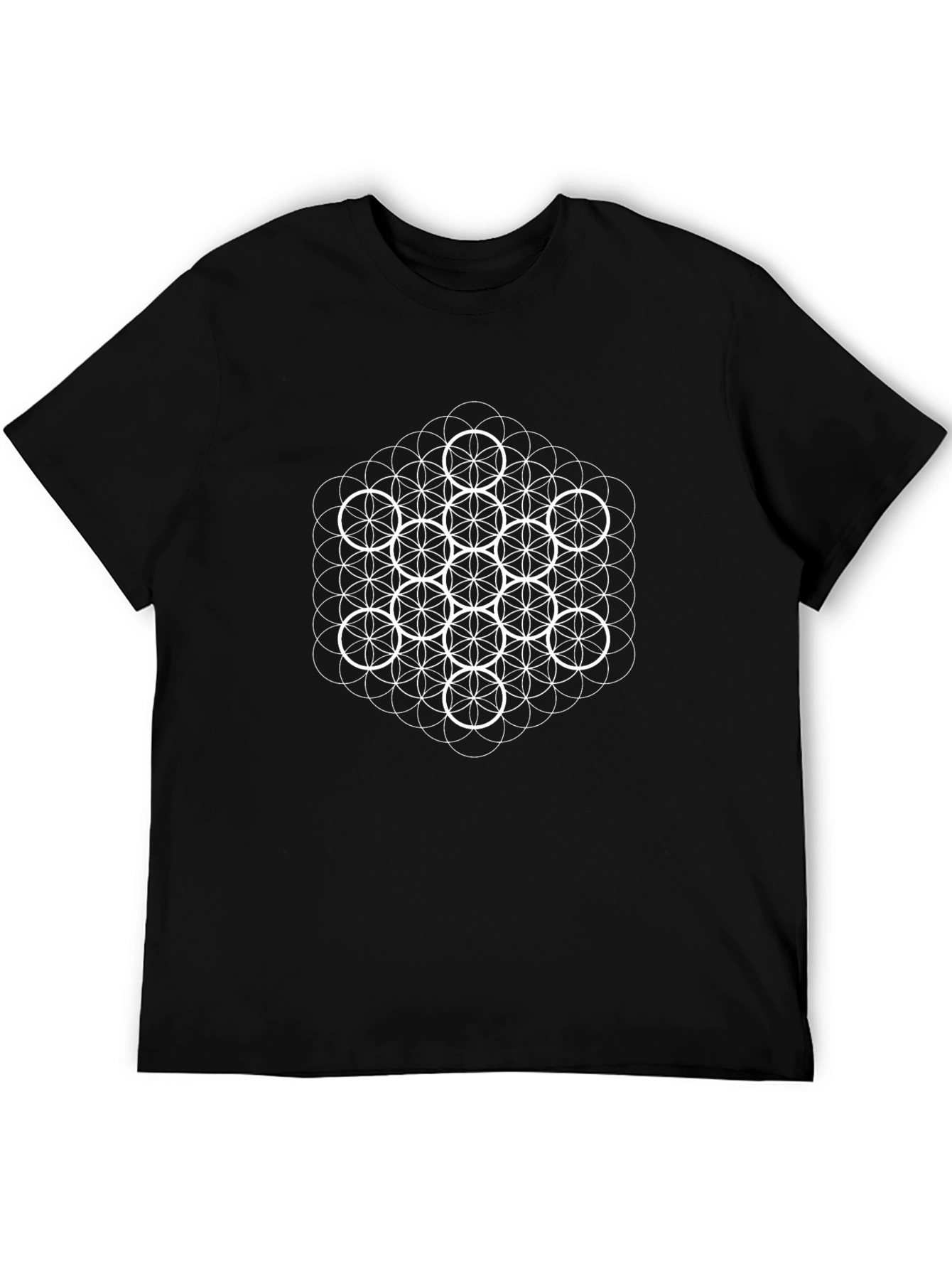 Camiseta Negra Hombre Diseño Geométrico