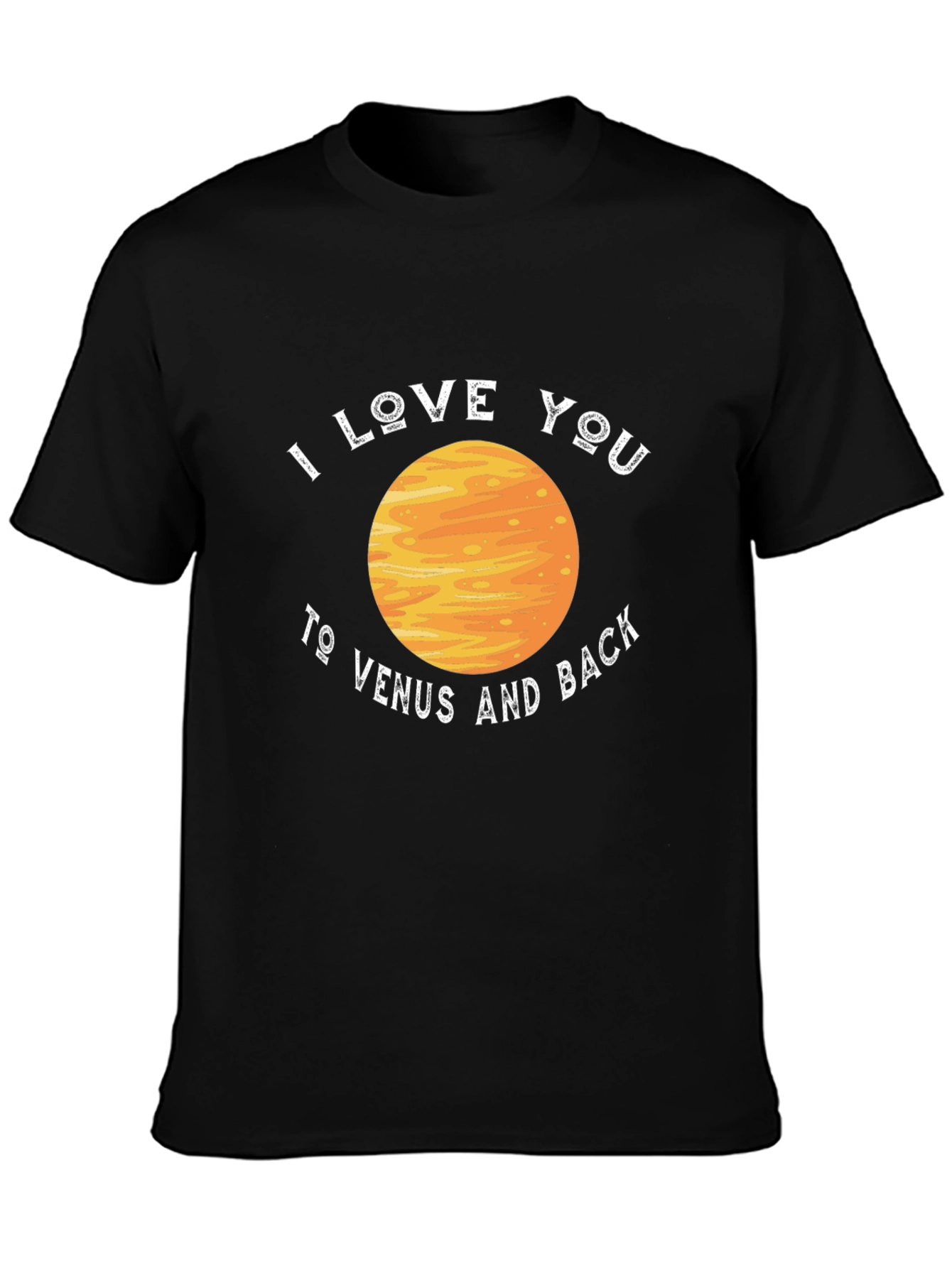 Camiseta Negra Te amo a Venus y de vuelta