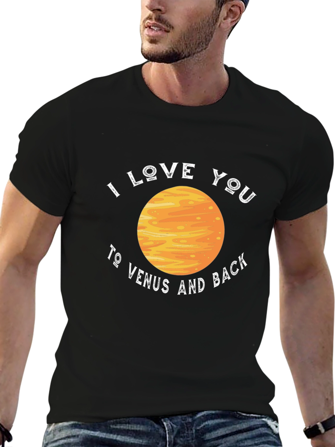 Camiseta Negra Te amo a Venus y de vuelta