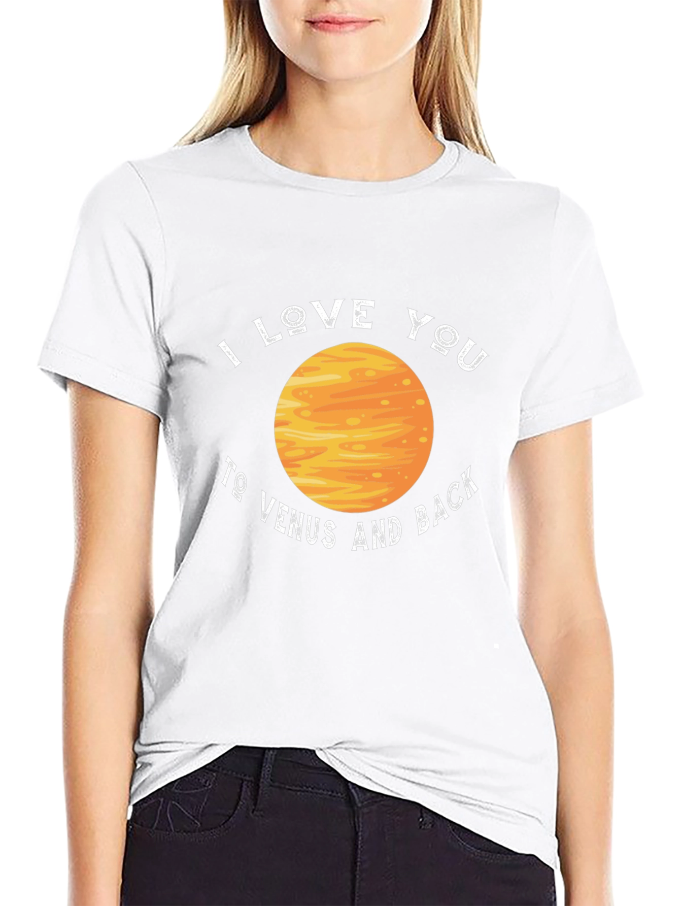 Camiseta Negra Te amo a Venus y de vuelta
