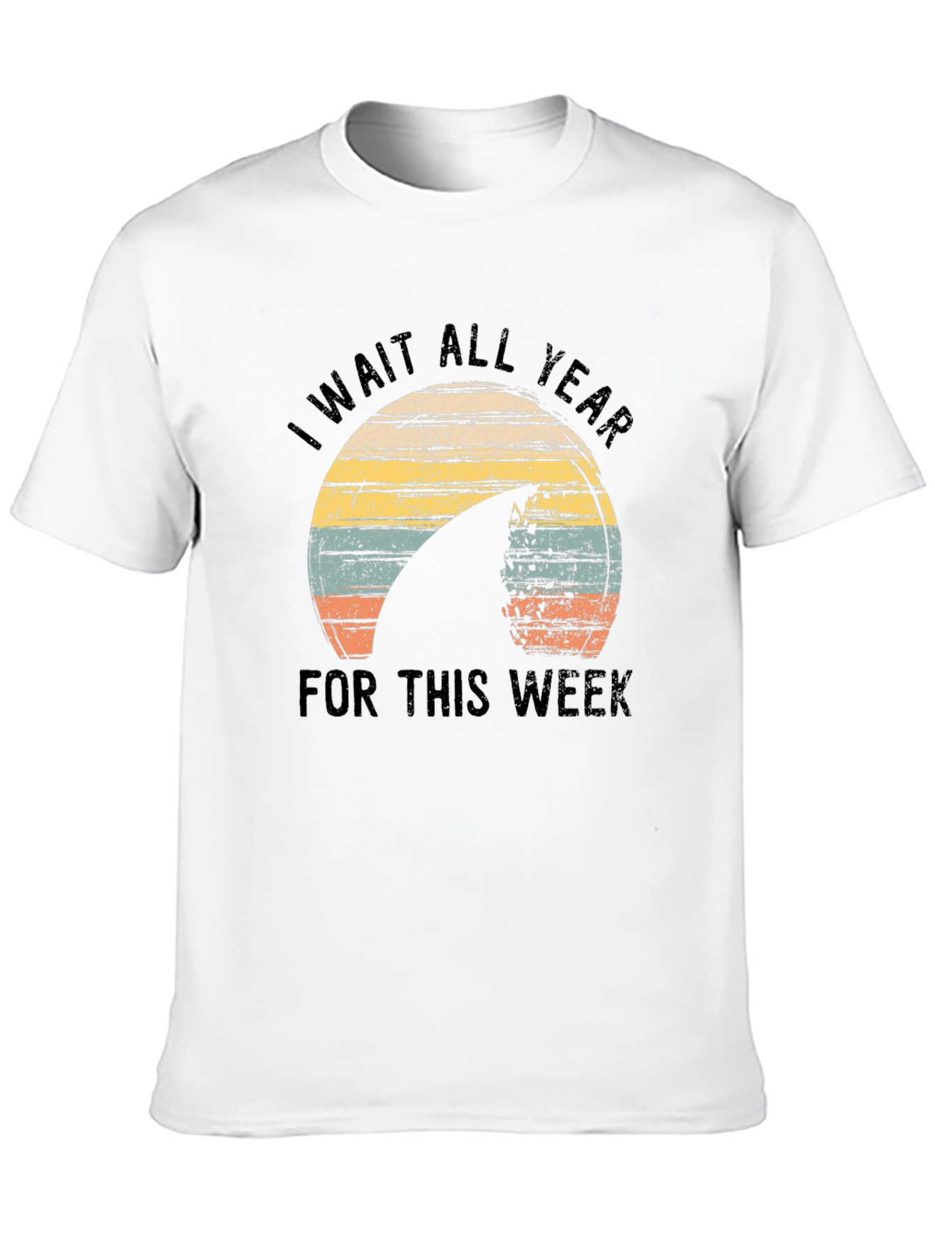 Camiseta Negra: Espero Todo El Año (Tiburón)