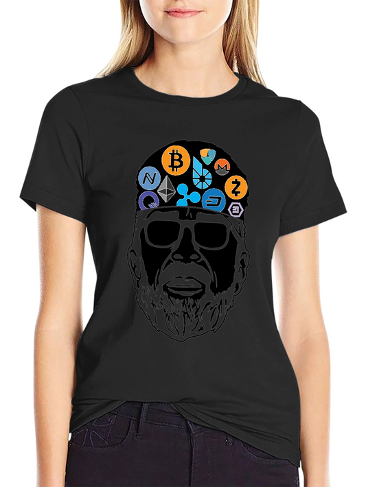 Camiseta Negra Crypto Icon Hombre Diseño Original