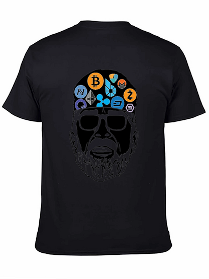 Camiseta Negra Crypto Icon Hombre Diseño Original