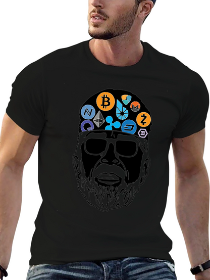 Camiseta Negra Crypto Icon Hombre Diseño Original