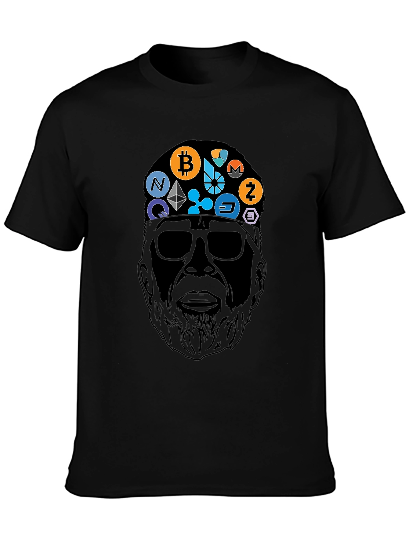 Camiseta Negra Crypto Icon Hombre Diseño Original