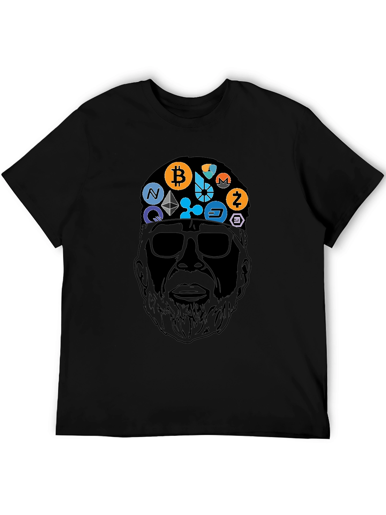 Camiseta Negra Crypto Icon Hombre Diseño Original