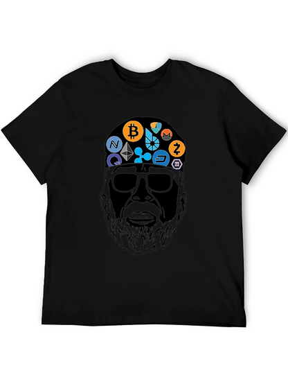 Camiseta Negra Crypto Icon Hombre Diseño Original