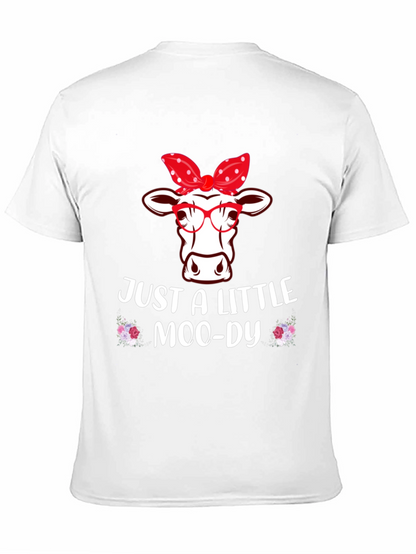 Camiseta Negra con Diseño de Vaca Moo-dy