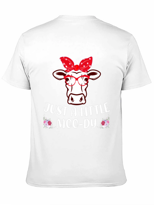 Camiseta Negra con Diseño de Vaca Moo-dy