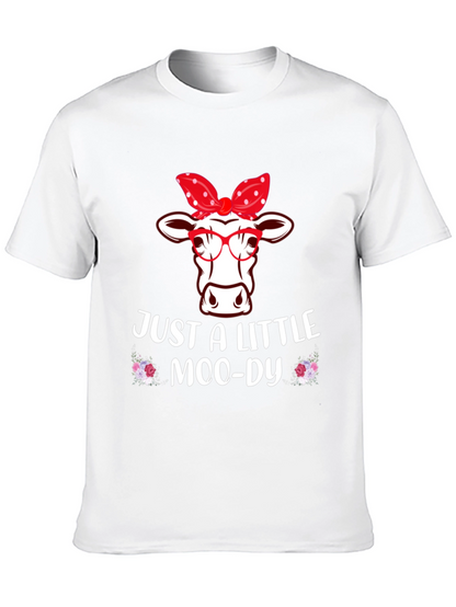 Camiseta Negra con Diseño de Vaca Moo-dy