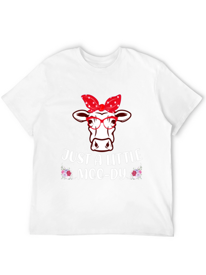 Camiseta Negra con Diseño de Vaca Moo-dy