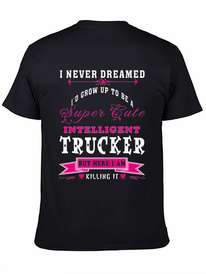 Camiseta Negra: Super Cute Intelligent Trucker