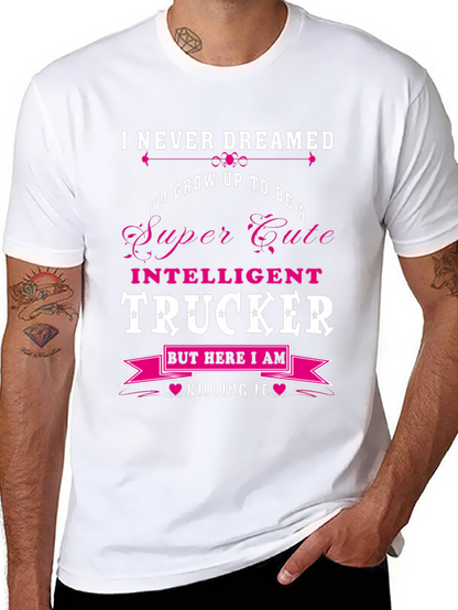 Camiseta Negra: Super Cute Intelligent Trucker