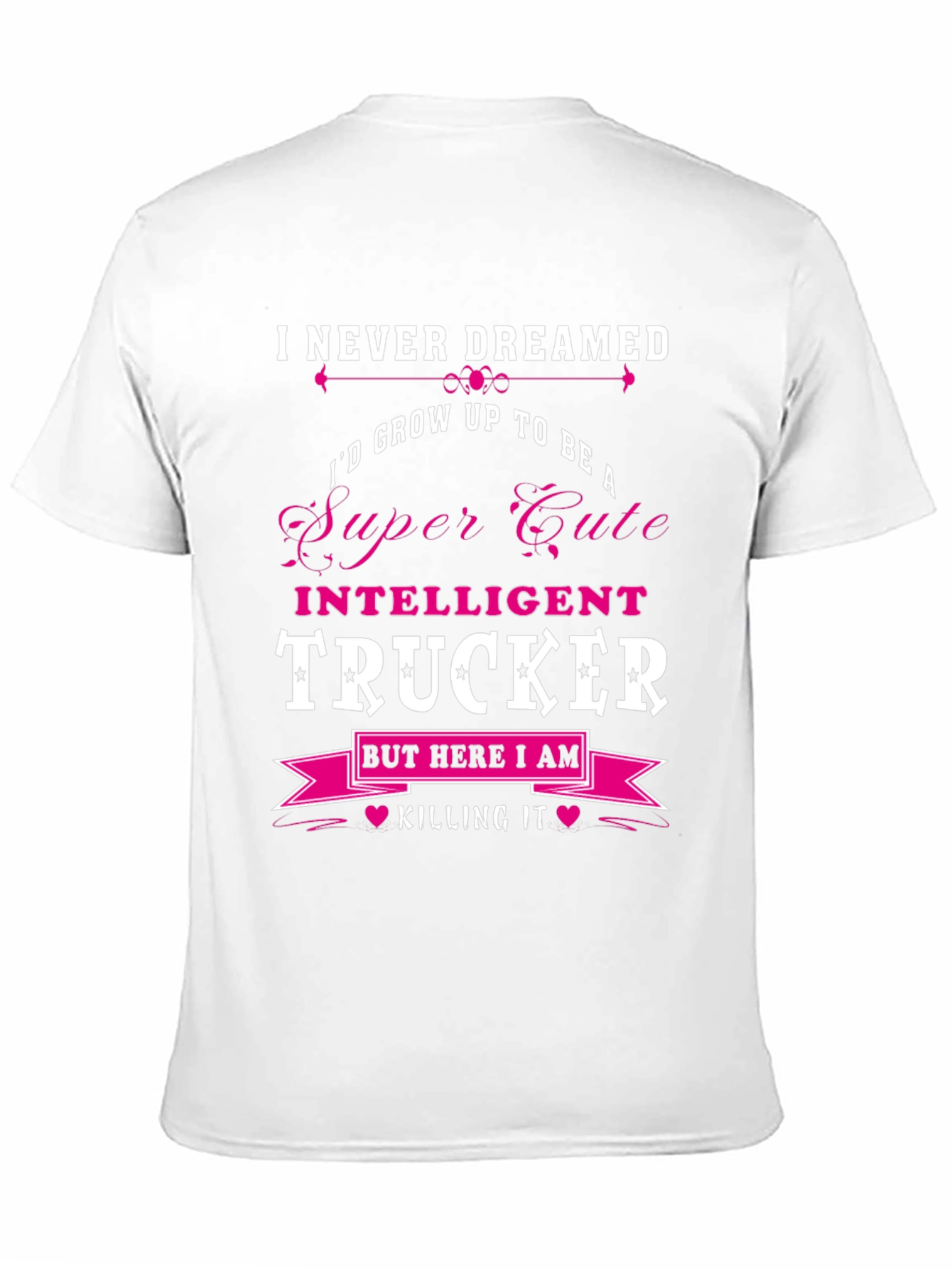 Camiseta Negra: Super Cute Intelligent Trucker