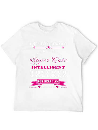 Camiseta Negra: Super Cute Intelligent Trucker