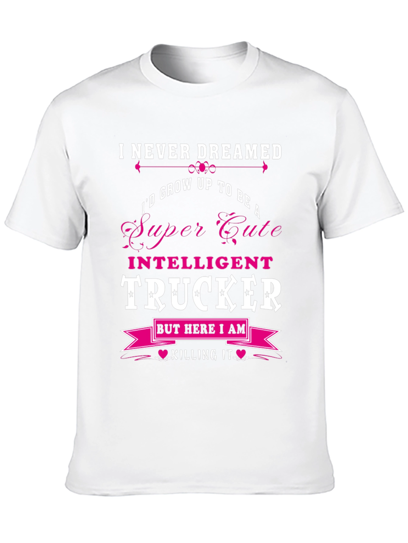 Camiseta Negra: Super Cute Intelligent Trucker