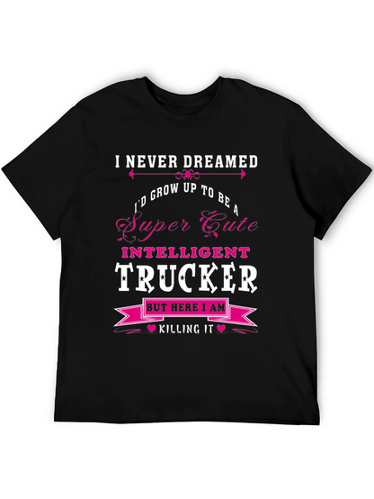 Camiseta Negra: Super Cute Intelligent Trucker