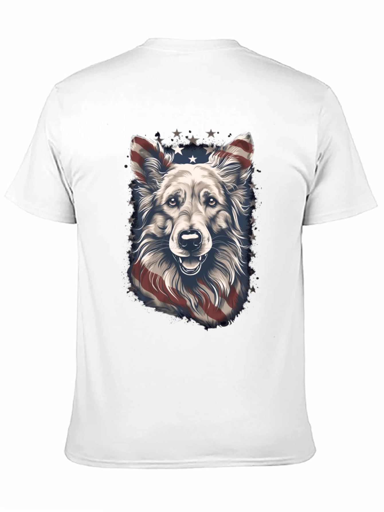 Camiseta Negra con Diseño de Perro Patriótico