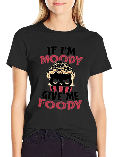 Camiseta Negra Moody Foody para Amantes de la Comida