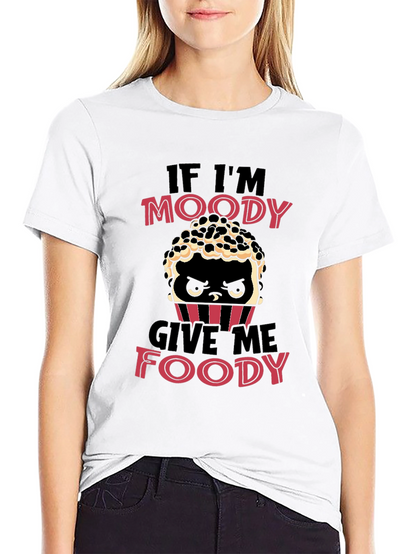 Camiseta Negra Moody Foody para Amantes de la Comida