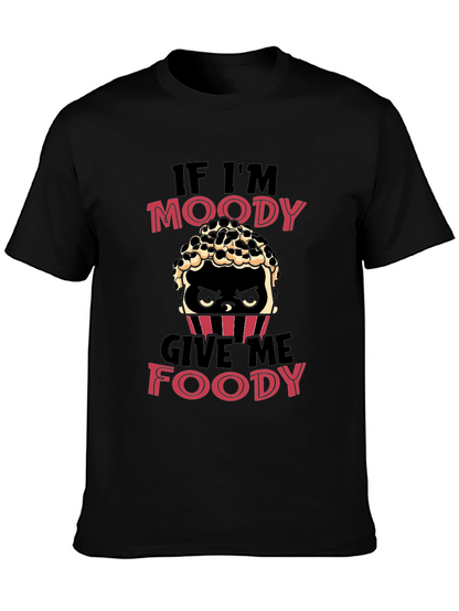 Camiseta Negra Moody Foody para Amantes de la Comida