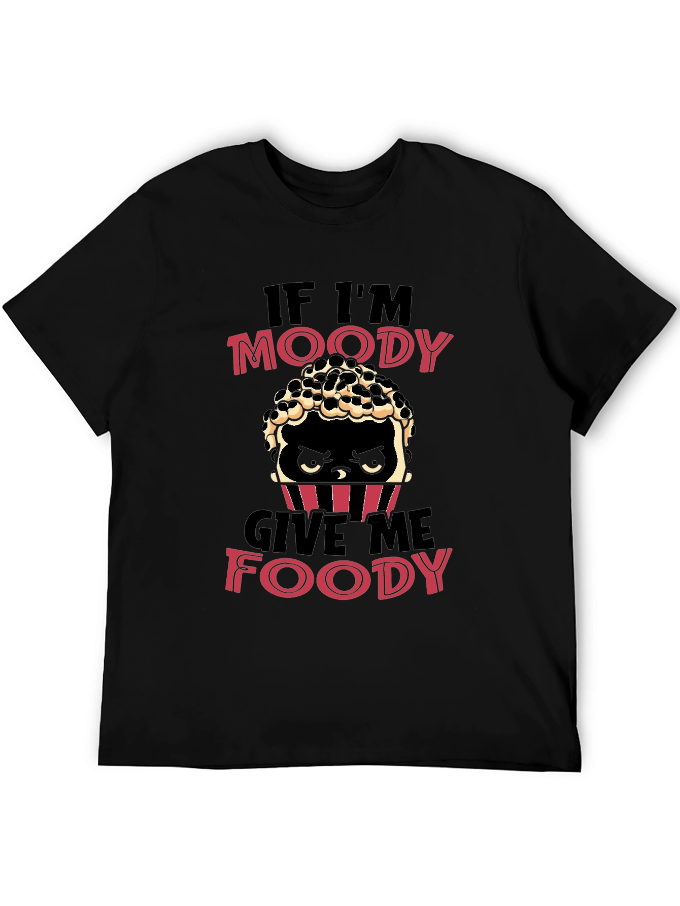 Camiseta Negra Moody Foody para Amantes de la Comida