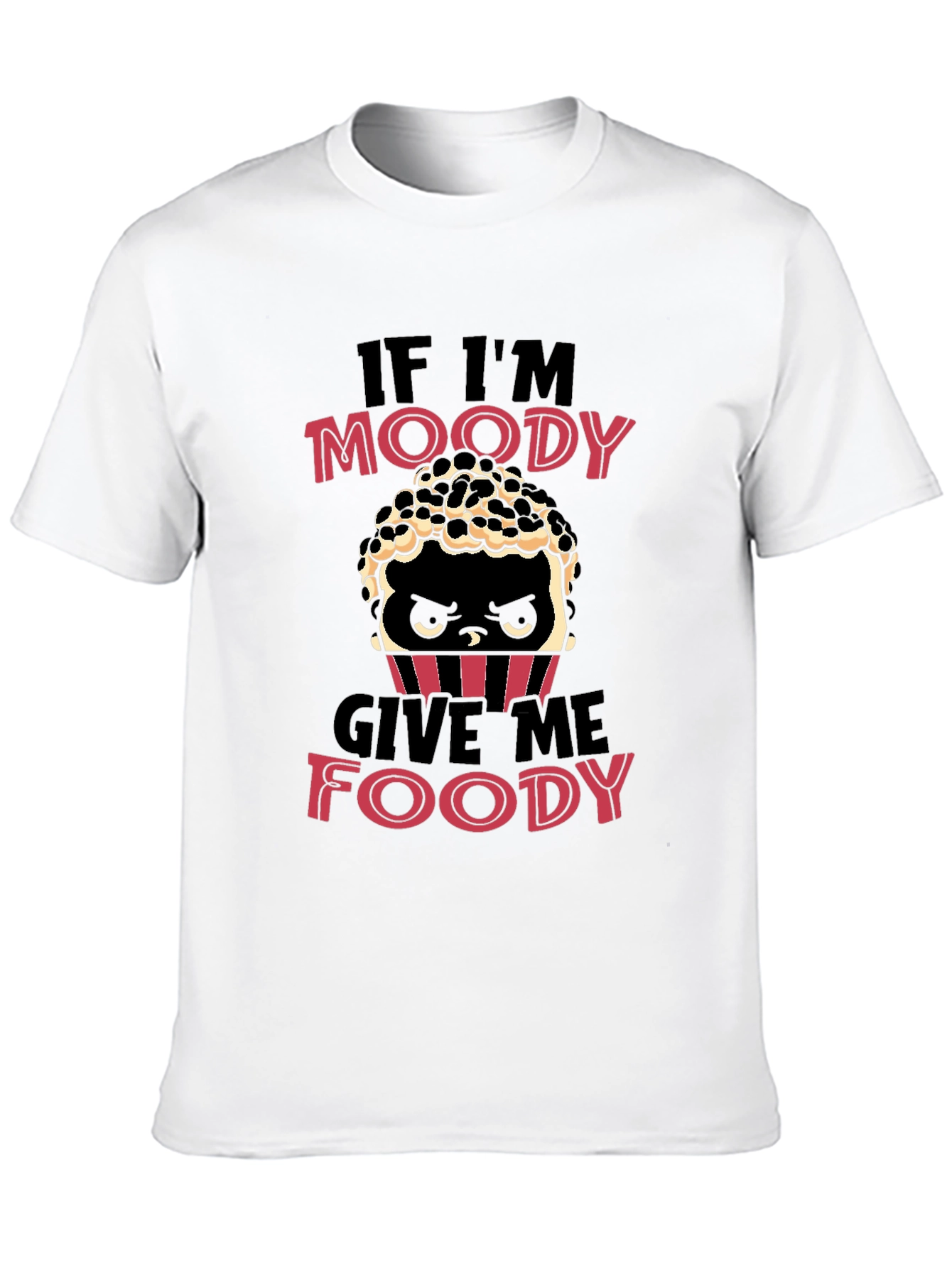 Camiseta Negra Moody Foody para Amantes de la Comida