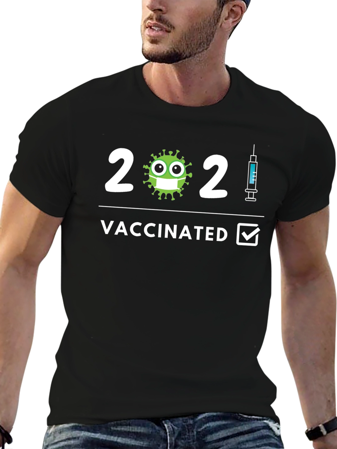 Camiseta Vacunado 2021 - Humor y Protección