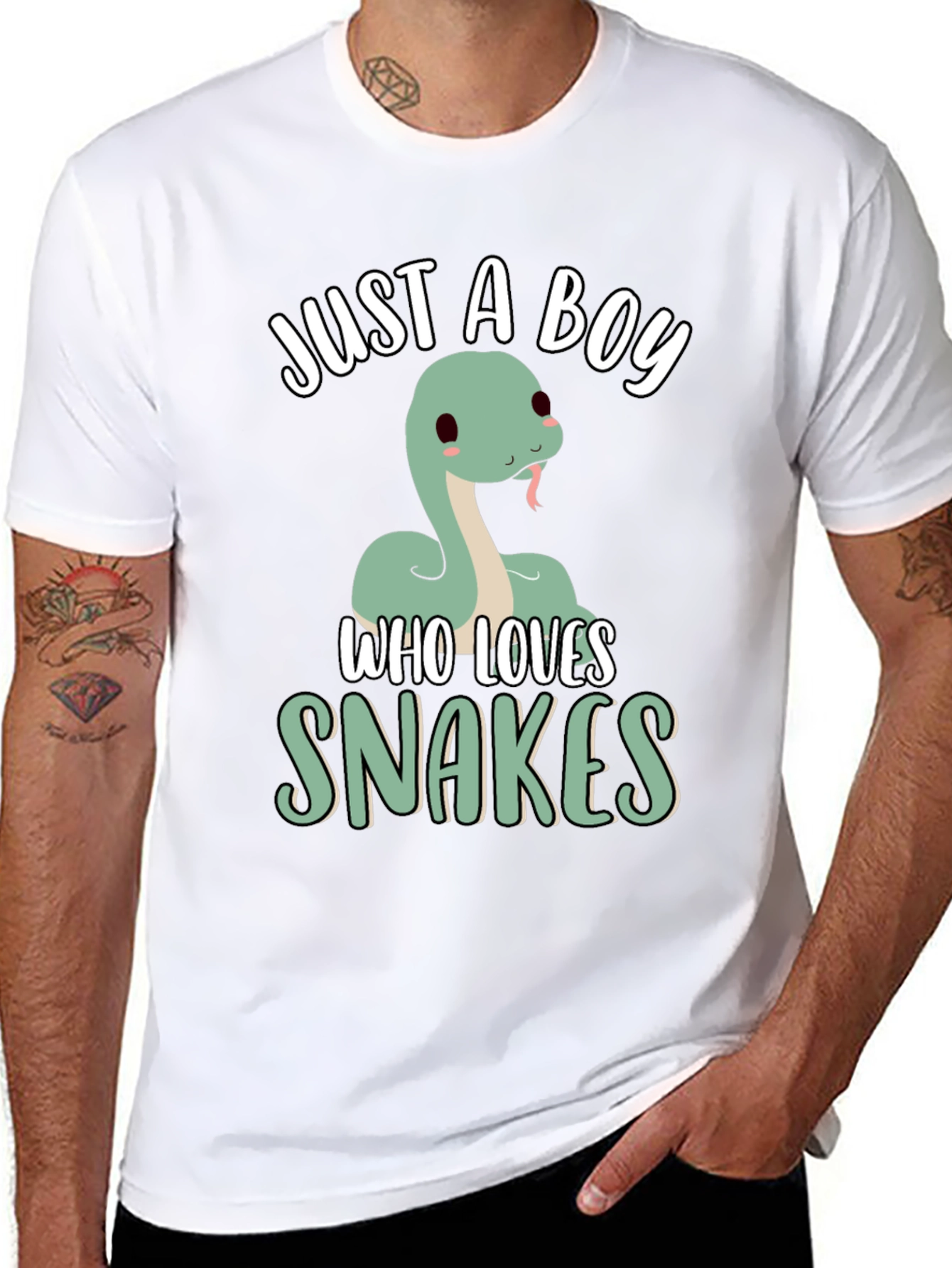 Camiseta Negra Just a Boy Who Loves Snakes