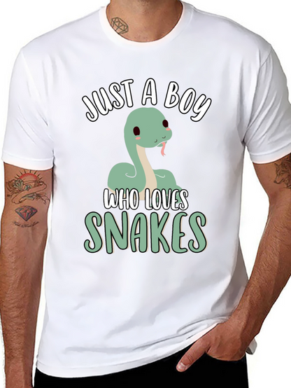 Camiseta Negra Just a Boy Who Loves Snakes