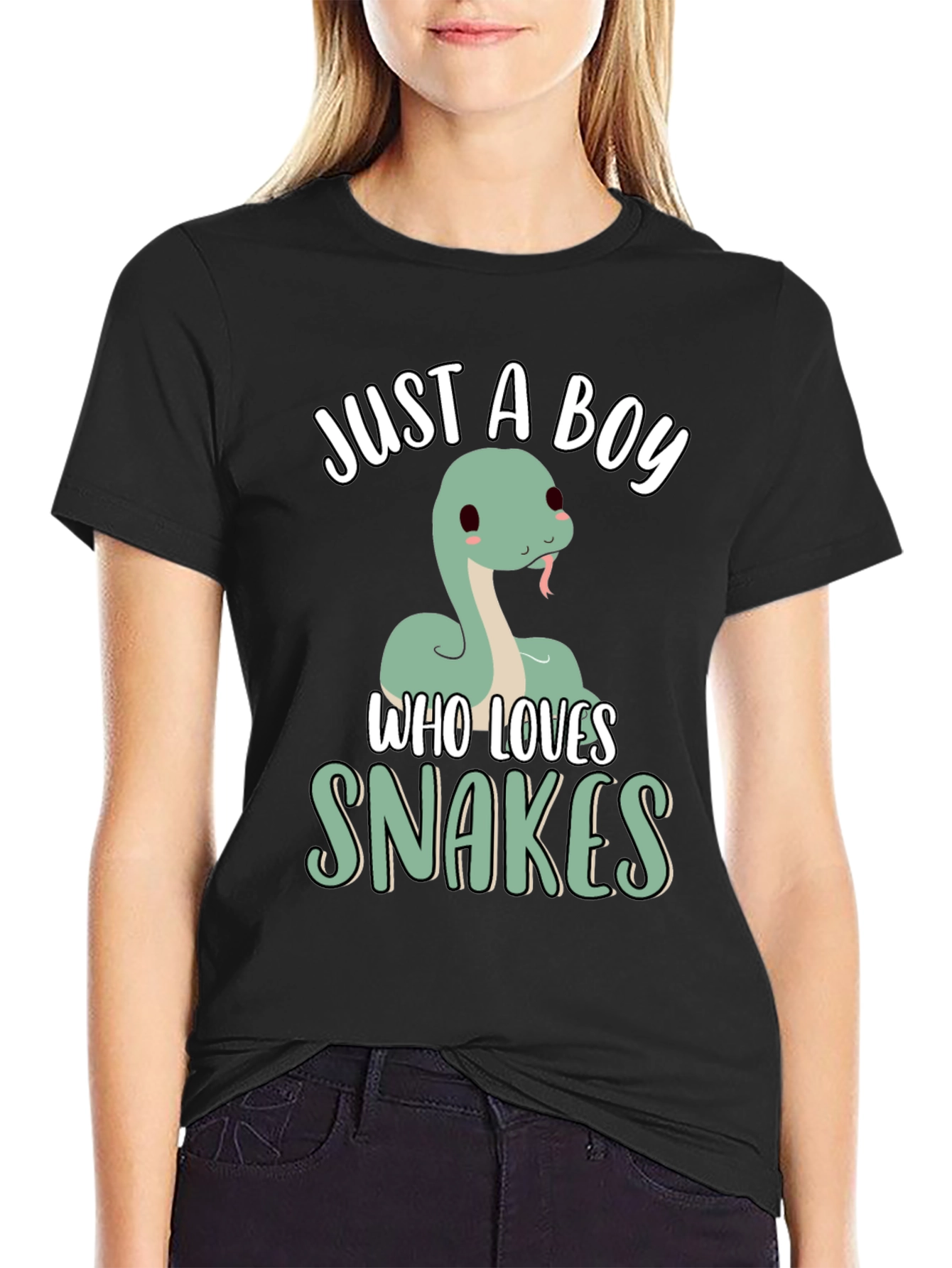 Camiseta Negra Just a Boy Who Loves Snakes