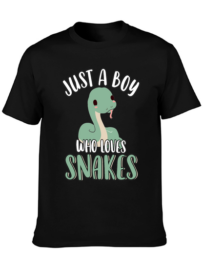 Camiseta Negra Just a Boy Who Loves Snakes