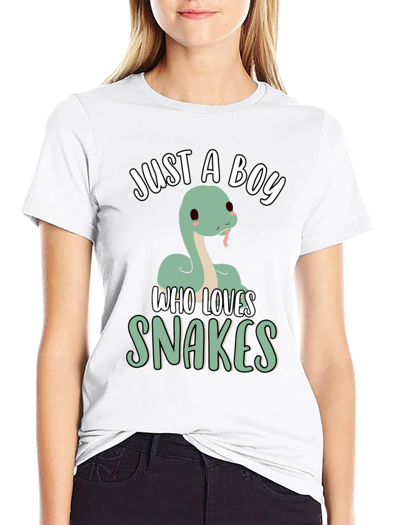 Camiseta Negra Just a Boy Who Loves Snakes