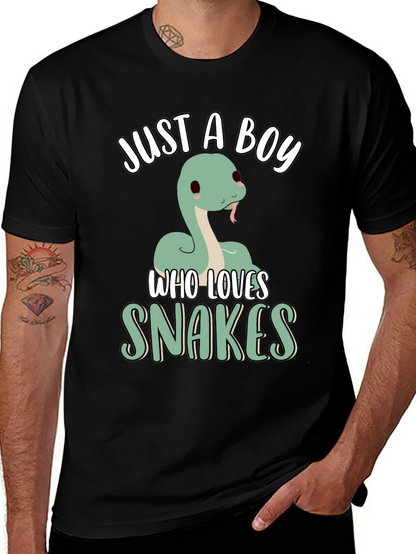 Camiseta Negra Just a Boy Who Loves Snakes
