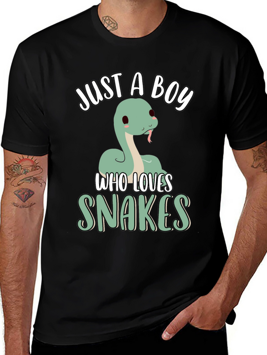 Camiseta Negra Just a Boy Who Loves Snakes