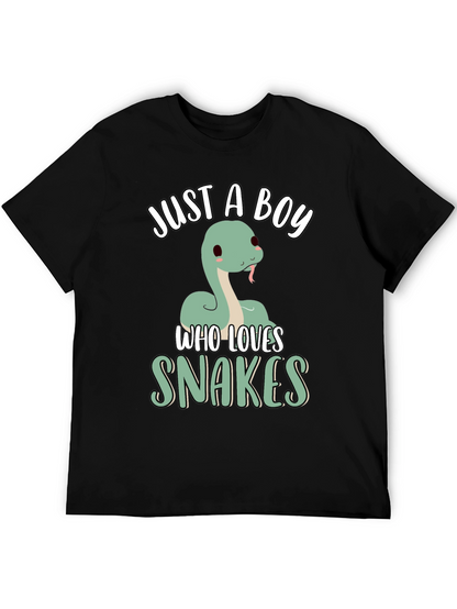 Camiseta Negra Just a Boy Who Loves Snakes