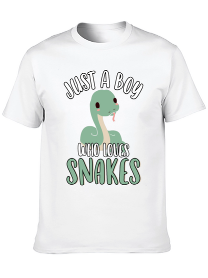 Camiseta Negra Just a Boy Who Loves Snakes