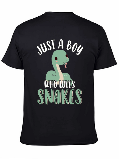 Camiseta Negra Just a Boy Who Loves Snakes