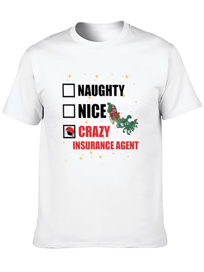 Camiseta Negra Navideña Agente de Seguros Crazy