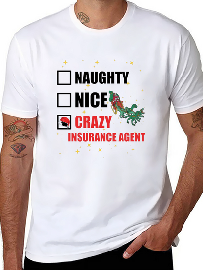 Camiseta Negra Navideña Agente de Seguros Crazy
