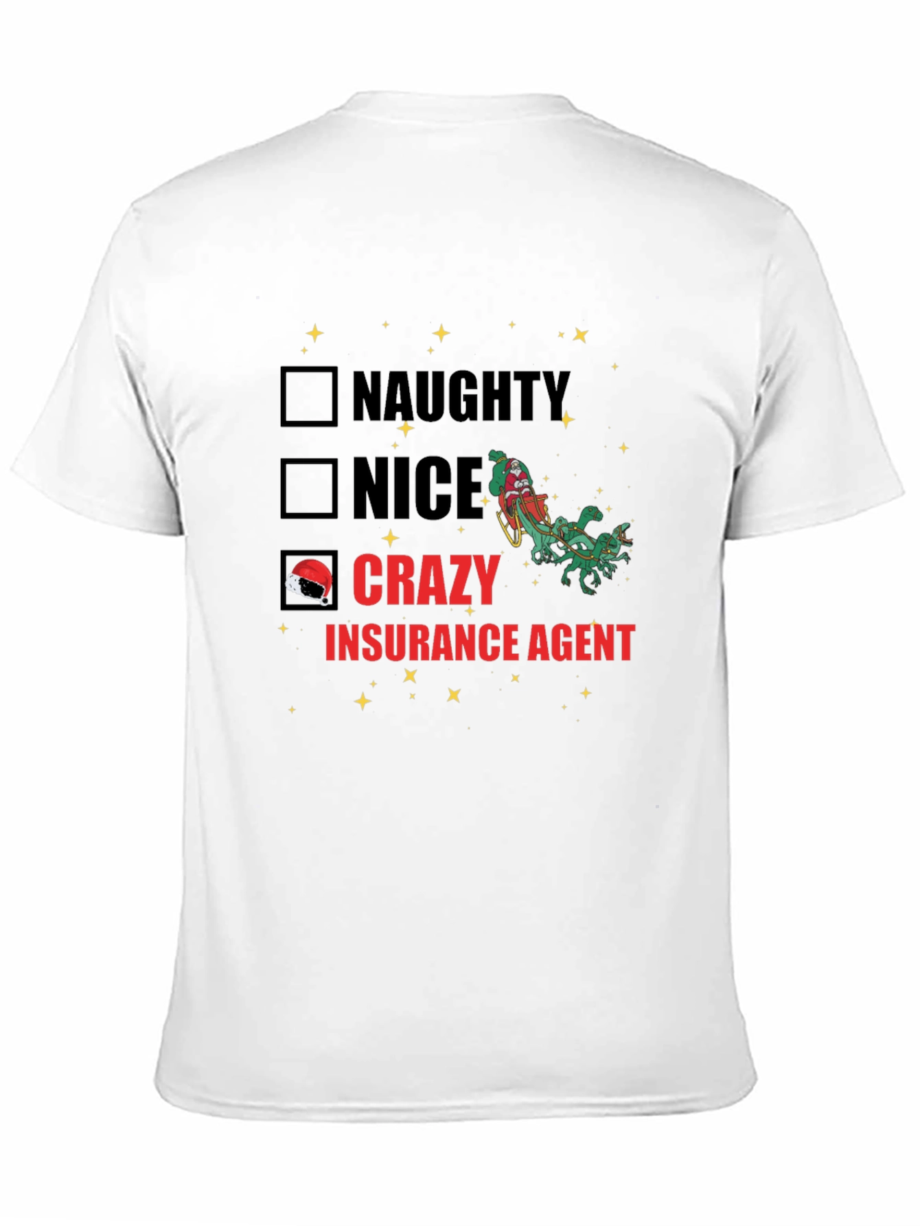 Camiseta Negra Navideña Agente de Seguros Crazy