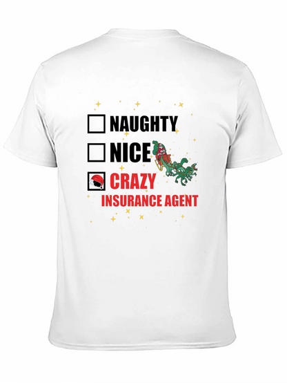 Camiseta Negra Navideña Agente de Seguros Crazy