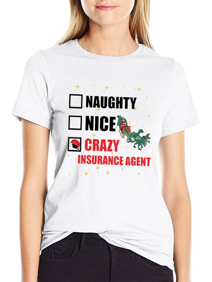 Camiseta Negra Navideña Agente de Seguros Crazy