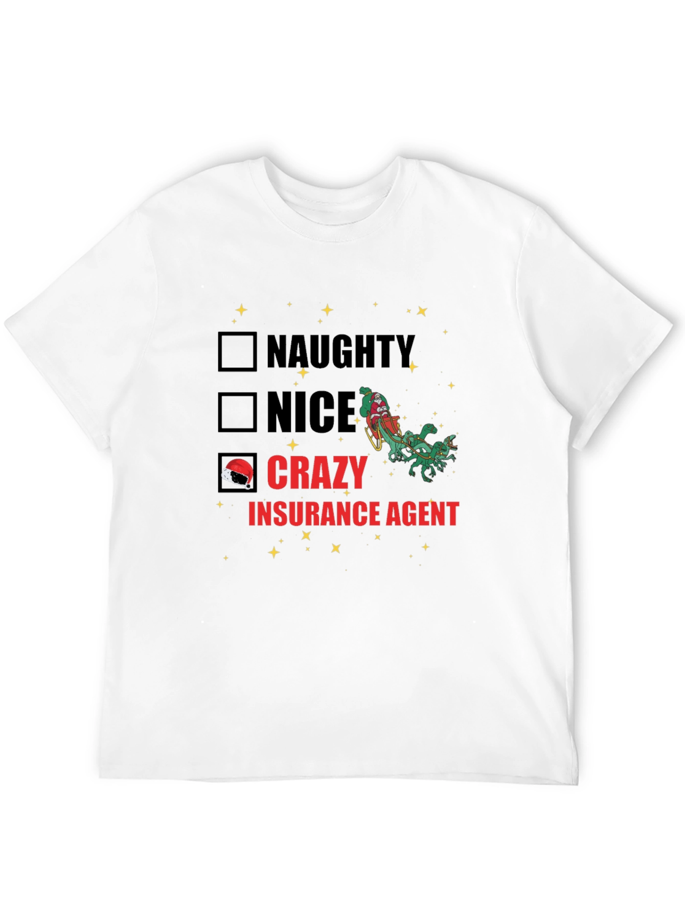 Camiseta Negra Navideña Agente de Seguros Crazy